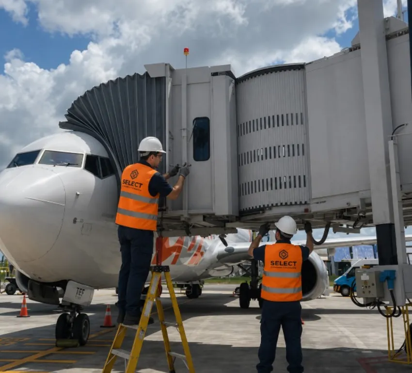 Manutenção de pontes de embarque e transportadoras